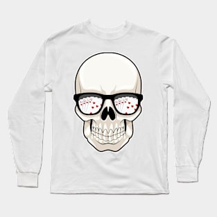 Skull at Poker with Sunglasses Long Sleeve T-Shirt